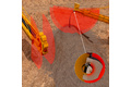 Collision avoidance on stackers and reclaimers (crane boom)