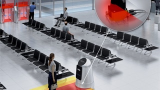 Protection of service robots at airports