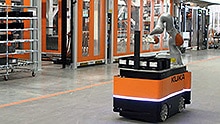Mobile robots in the production department at KUKA