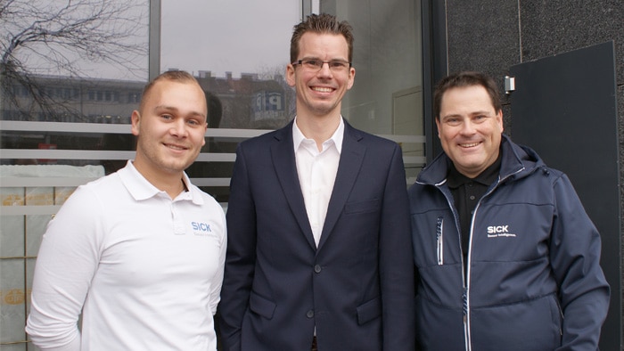Matej Nujic, BSc, Sales Expert Industrial Vision and Systems at SICK Austria, Ing. Jakob Müller-Hartburg, Executive Assistant at Rosa Toifl and Ingo Wegscheider, Regional Sales Manager at SICK Austria (from left to right)